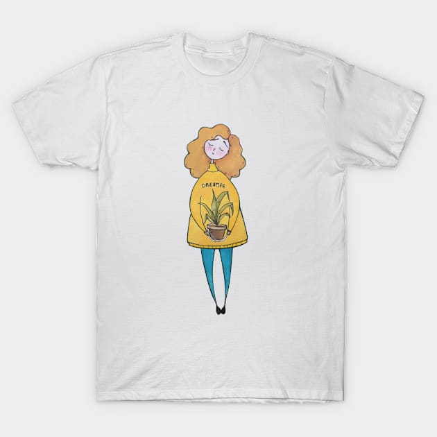 Girl with a plant T-Shirt by pufilci